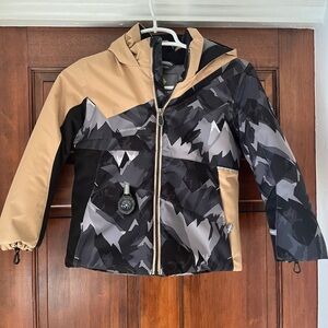 Obermeyer Kids' Camouflage Black and Tan Puffer Jacket